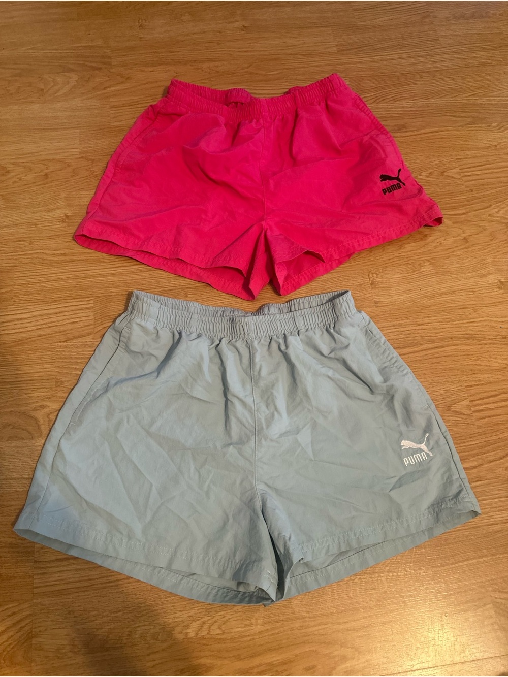 Puma Women's Athletic Shorts — Hot Pink & Light Blue